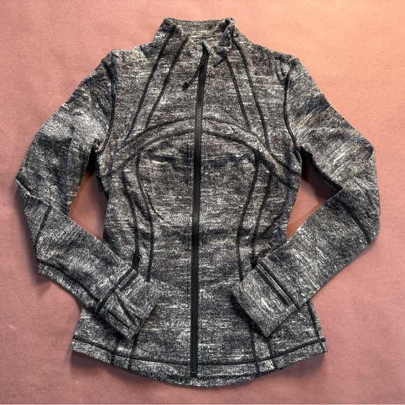 Lululemon Define Jacket Rush Jacquard Black White size 6 - Picture 1 of 11
